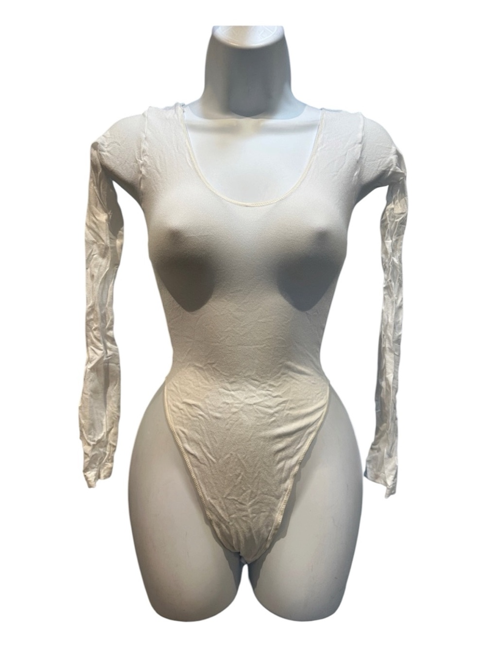 White Lingerie Longsleeve Bodysuit NWOT